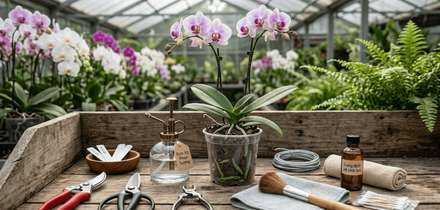 Review kéo cắt lan, bình xịt & dụng cụ vệ sinh lan — nên mua loại nào?